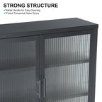 Modern Glass Door Wall Cabinet With Detachable Shelves
