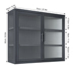 Modern Glass Door Wall Cabinet With Detachable Shelves