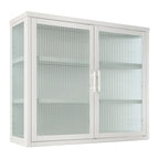 Modern Glass Door Wall Cabinet With Detachable Shelves