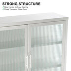 Modern Glass Door Wall Cabinet With Detachable Shelves