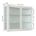 Modern Glass Door Wall Cabinet With Detachable Shelves