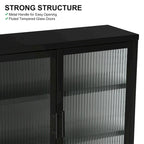 Modern Glass Door Wall Cabinet With Detachable Shelves