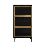 3 Metal Door Shoe Rack, Freestanding Modern Shoe Storage Cabinet, Metal rattan, for Entryway