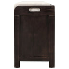 Storage Bench with Removable Basket and 2 Drawers, Fully Assembled Shoe Bench with Removable Cushion (White Washed)