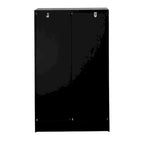 Wooden Floor Cabinet with 2 Glass Doors and 2 Storage Space,Living Room Bathroom Entryway