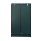 Wooden Floor Cabinet with 2 Glass Doors and 2 Storage Space,Living Room Bathroom Entryway