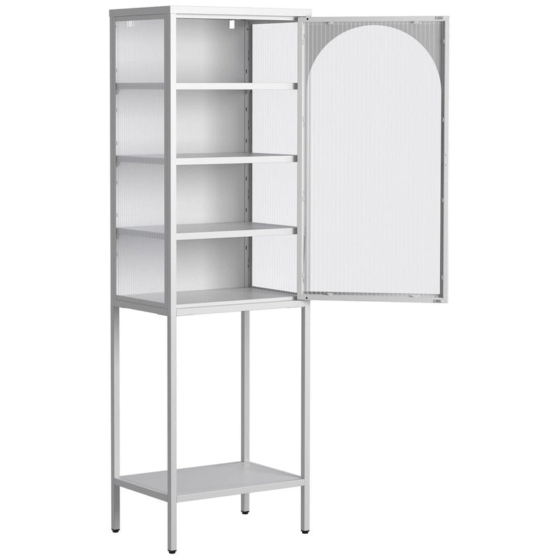 Metal Glass Door 5-Tier Cabinet