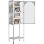 Metal Glass Door 5-Tier Cabinet