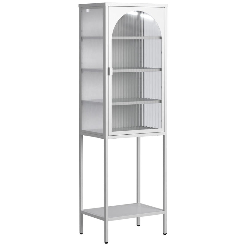 Metal Glass Door 5-Tier Cabinet