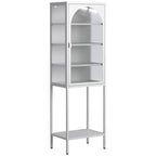 Metal Glass Door 5-Tier Cabinet