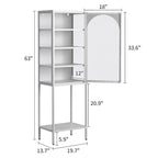 Metal Glass Door 5-Tier Cabinet