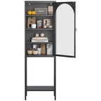 Metal Glass Door 5-Tier Cabinet