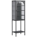Metal Glass Door 5-Tier Cabinet