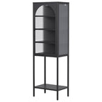 Metal Glass Door 5-Tier Cabinet