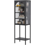 Metal Glass Door 5-Tier Cabinet
