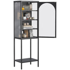 Metal Glass Door 5-Tier Cabinet