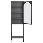 Metal Glass Door 5-Tier Cabinet