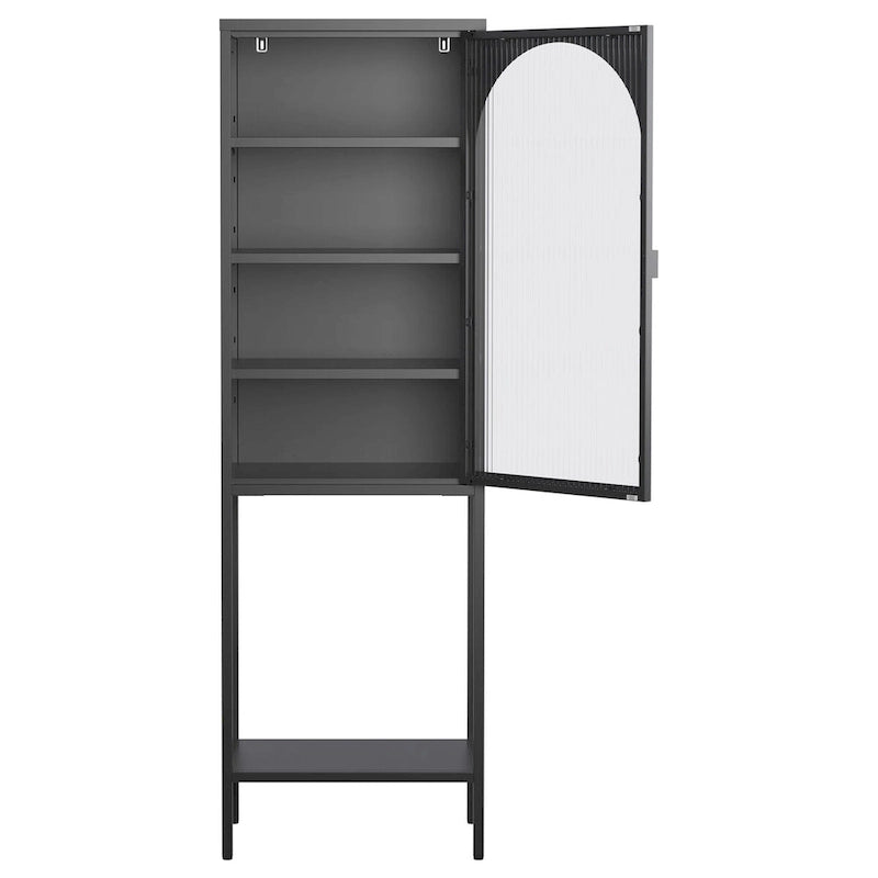 Metal Glass Door 5-Tier Cabinet