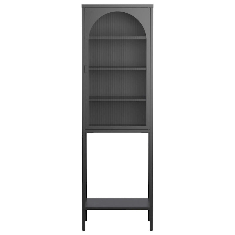 Metal Glass Door 5-Tier Cabinet