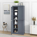 Freestanding Tall Kitchen Pantry,Storage Cabinet Organizer with 4 Doors and Adjustable Shelves