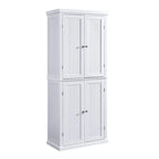 Freestanding Tall Kitchen Pantry,Storage Cabinet Organizer with 4 Doors and Adjustable Shelves