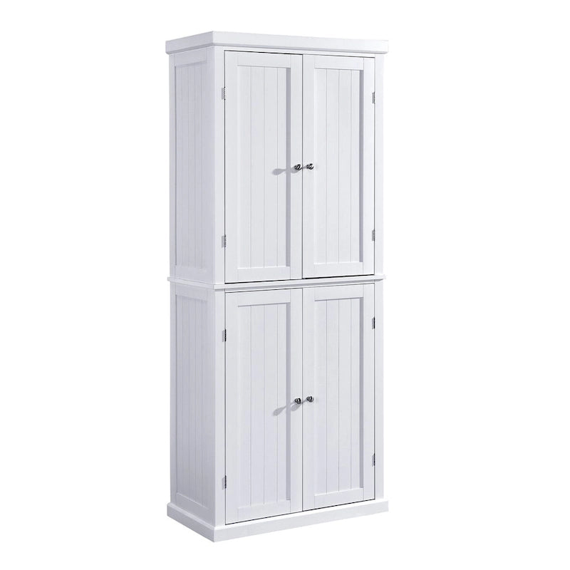 Freestanding Tall Kitchen Pantry,Storage Cabinet Organizer with 4 Doors and Adjustable Shelves