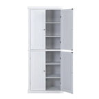 Freestanding Tall Kitchen Pantry,Storage Cabinet Organizer with 4 Doors and Adjustable Shelves