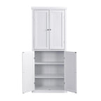 Freestanding Tall Kitchen Pantry,Storage Cabinet Organizer with 4 Doors and Adjustable Shelves