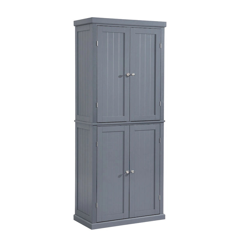 Freestanding Tall Kitchen Pantry,Storage Cabinet Organizer with 4 Doors and Adjustable Shelves