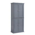 Freestanding Tall Kitchen Pantry,Storage Cabinet Organizer with 4 Doors and Adjustable Shelves