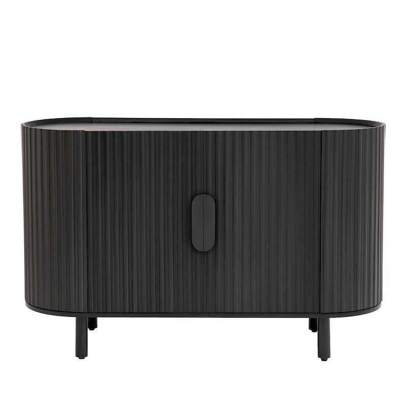 Curved Design Light Luxury Sideboard with Adjustable Shelves,Suitable for Living Room,Study and Entrance