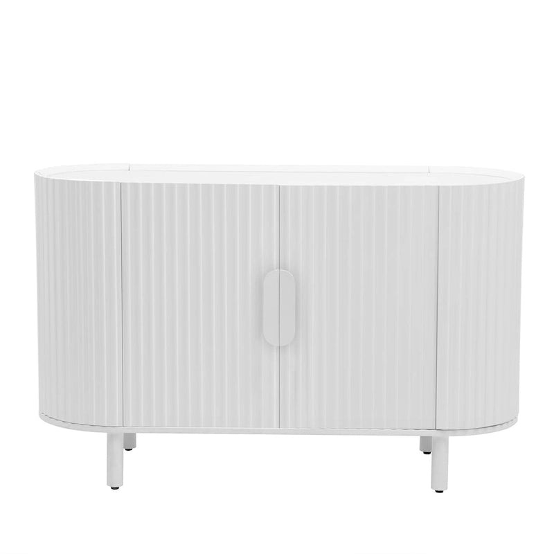 Curved Design Light Luxury Sideboard with Adjustable Shelves,Suitable for Living Room,Study and Entrance