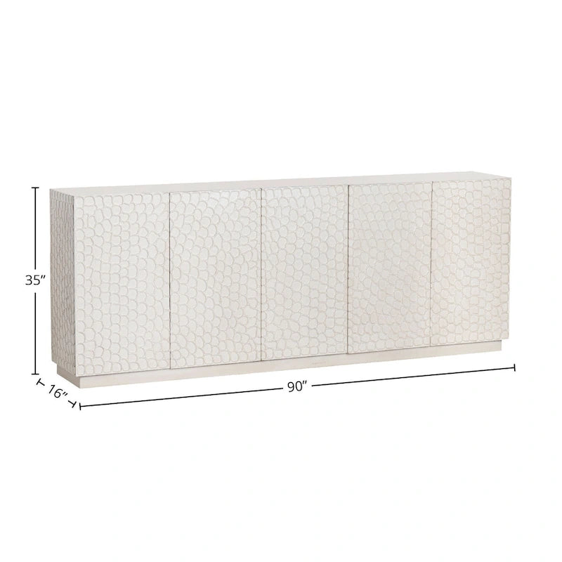 Mango Wood Five-Door Living Room Buffet Sideboard