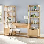 3-Piece Set Writing Desk with 2 Narrow Bookcases