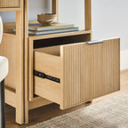 3-Piece Set Writing Desk with 2 Narrow Bookcases