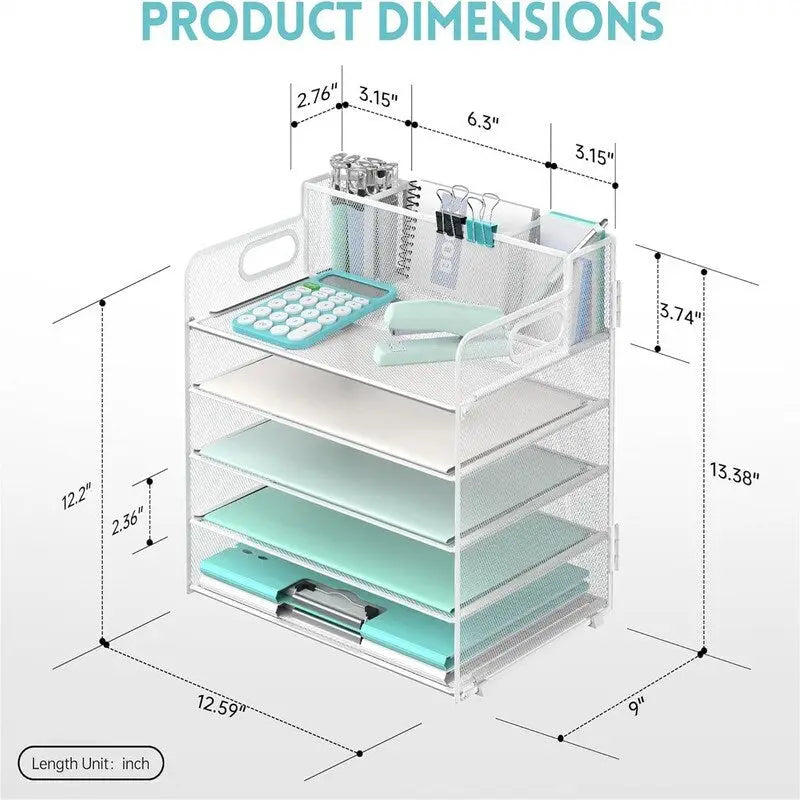 5 Tier Desk Organizer - 13L x 9.25W x 13.38H