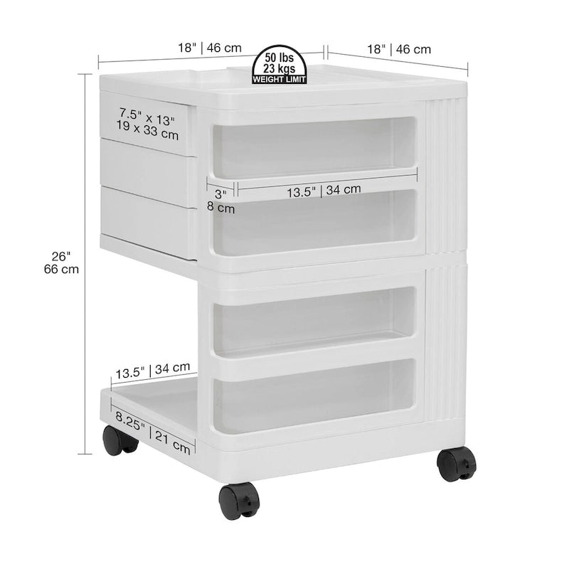 Mobile Rotating 4-Sided Storage Organizer - 18 W x 18 D x 26 H