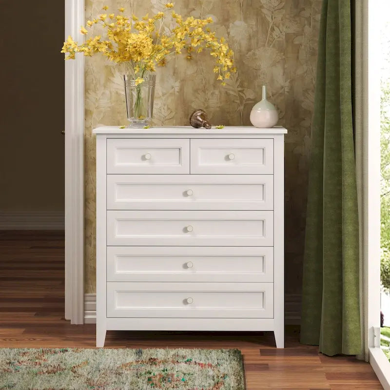 Wood spray-painted drawer dresser