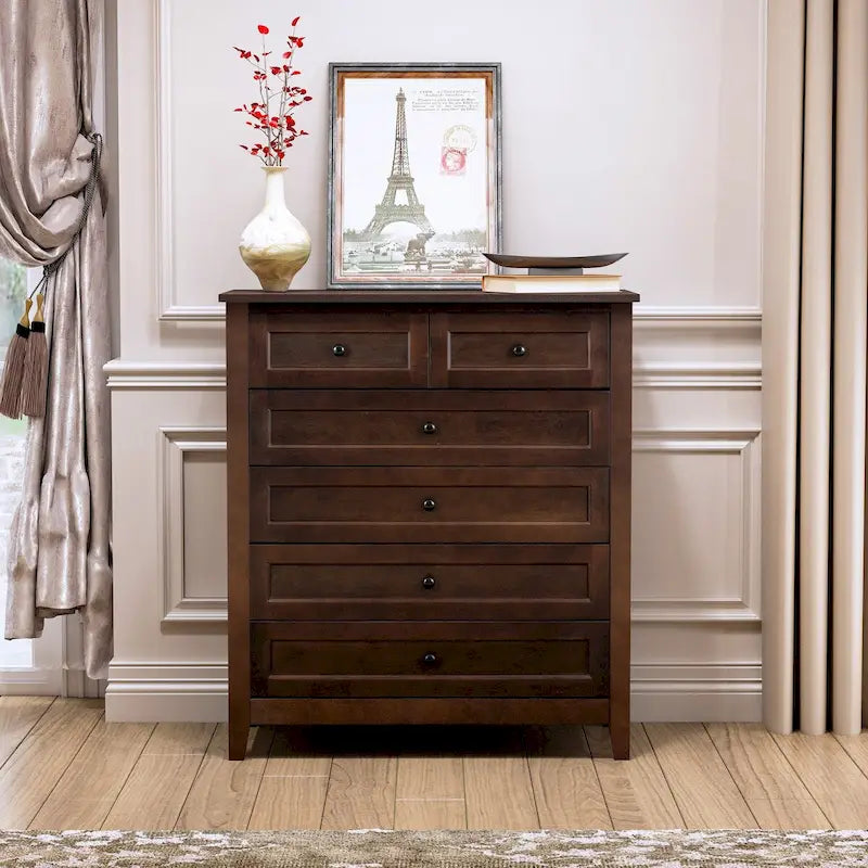 Wood spray-painted drawer dresser
