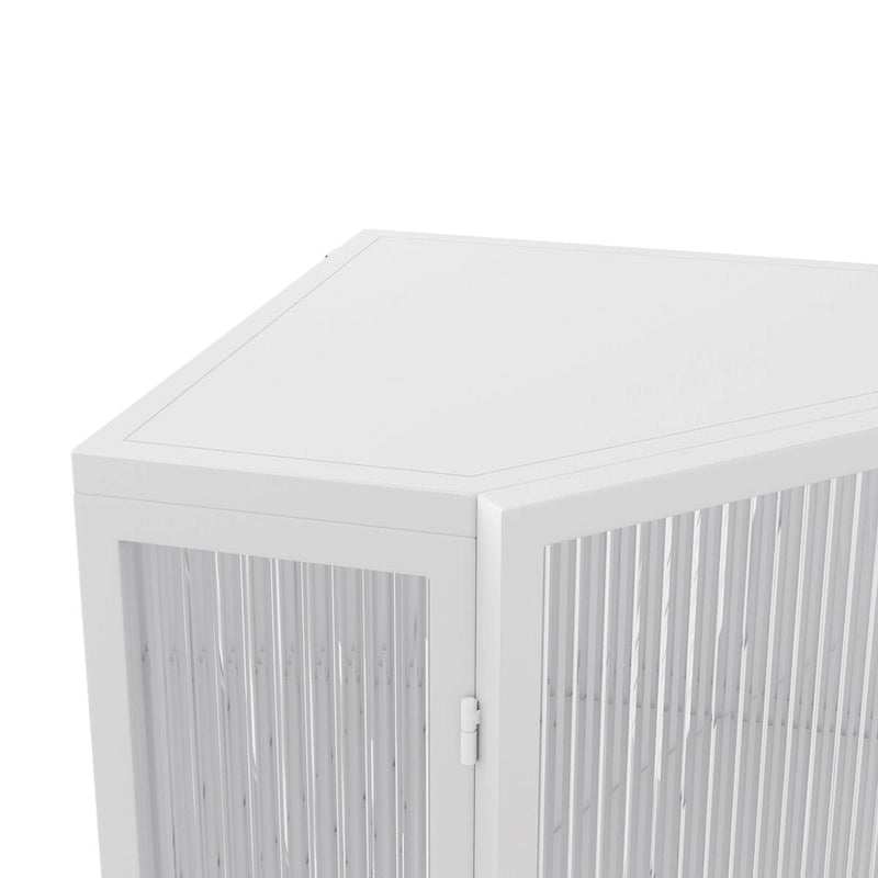 22.25 Floor Coner Cabinet,Three Tiers with Tempered Glass Doors and Storage Shelves