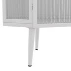 22.25 Floor Coner Cabinet,Three Tiers with Tempered Glass Doors and Storage Shelves