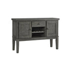 Grey 2-Door Dining Server with Wine Rack & Drawer – 56W x 18D x 39H
