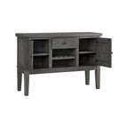 Grey 2-Door Dining Server with Wine Rack & Drawer – 56W x 18D x 39H