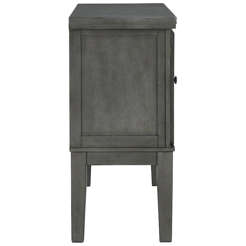 Grey 2-Door Dining Server with Wine Rack & Drawer – 56W x 18D x 39H