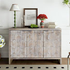 Accent Cabinet Farmhouse Style 3 Door Wooden Cabinet Sideboard Buffet