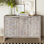 Accent Cabinet Farmhouse Style 3 Door Wooden Cabinet Sideboard Buffet