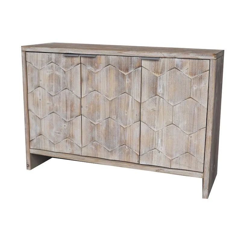 Accent Cabinet Farmhouse Style 3 Door Wooden Cabinet Sideboard Buffet