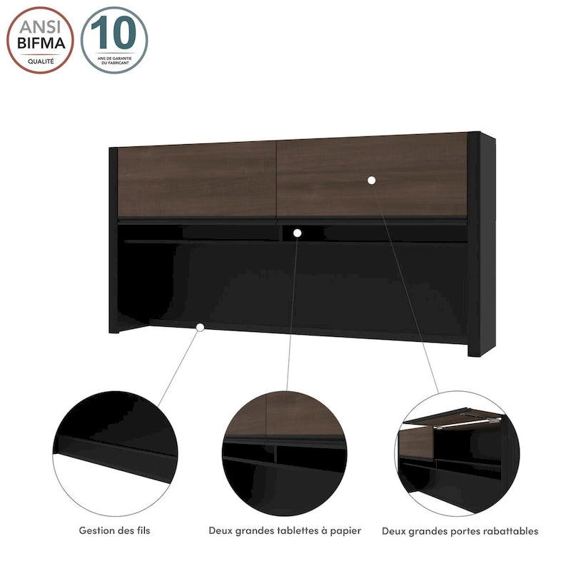 Antigua & Black / Slate & Sandstone 71W Desk Hutch – 2-Person Assembly
