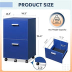 2 Drawer File Cabinet - 15.6D x 16.2W x 26.4H