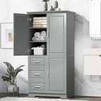 Tall and Wide Storage Cabinet with Doors for Bathroom/Office, Three Drawers